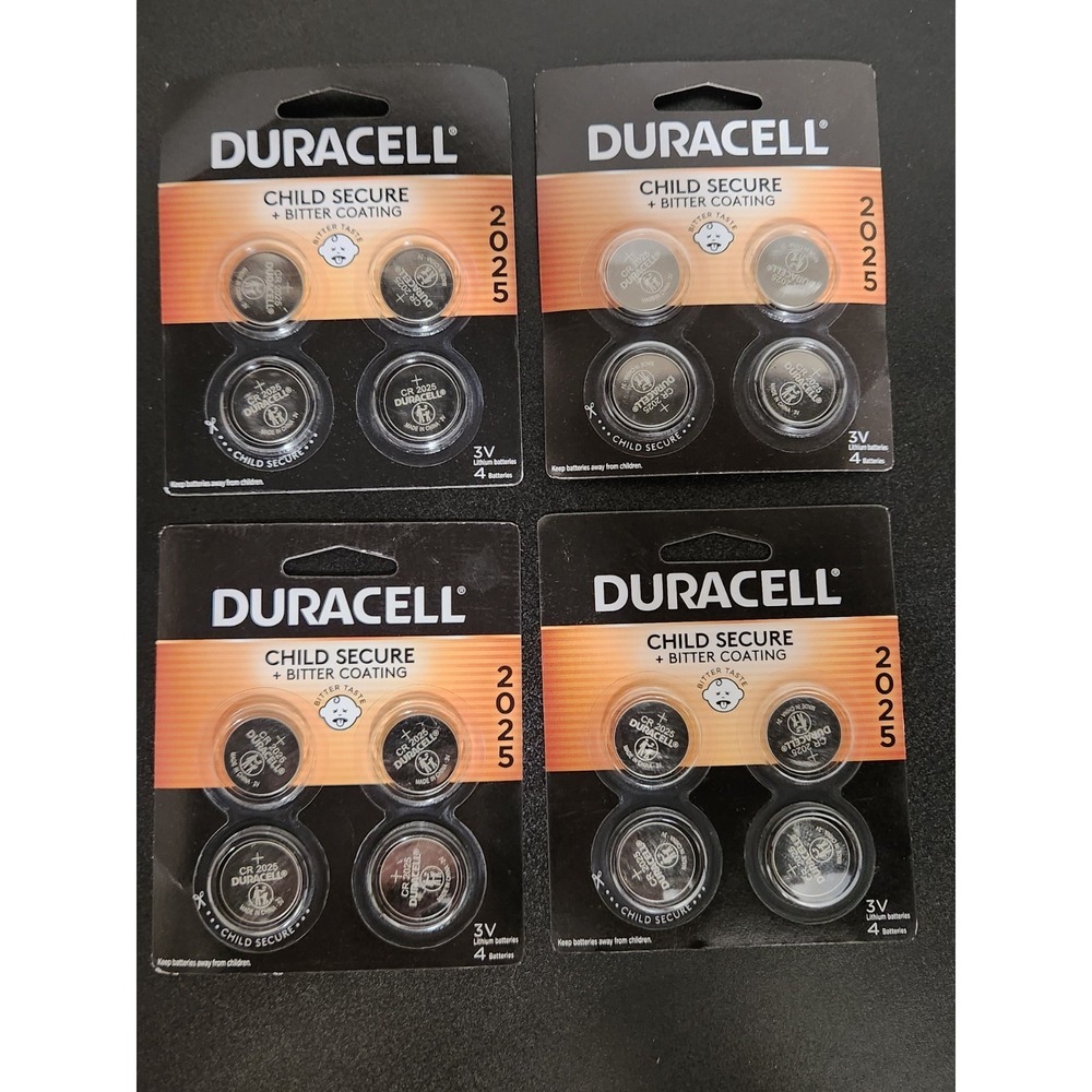Duracell CR2025 DL 2025 3V 4 Pack Batteries  - Lot of 4